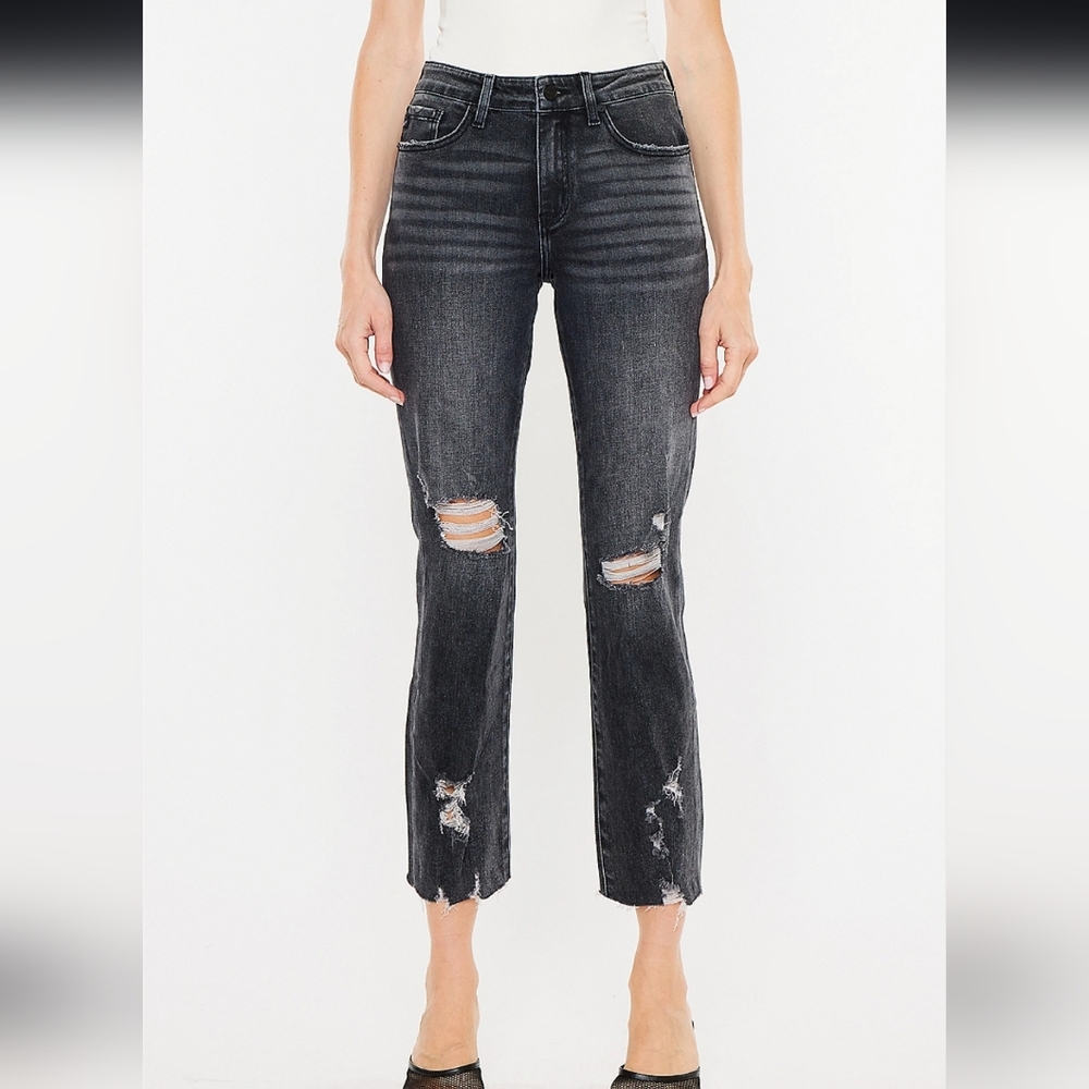 SOLD Kancan charcoal ankle length straight leg mid rise, Size 31/15 - Picture 4 of 16